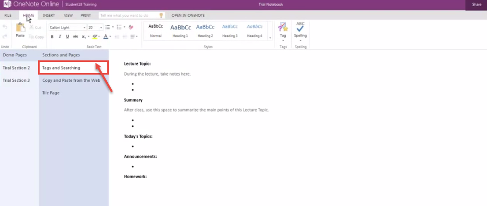 how to use tags and search in onenote online in office 365 office office tags