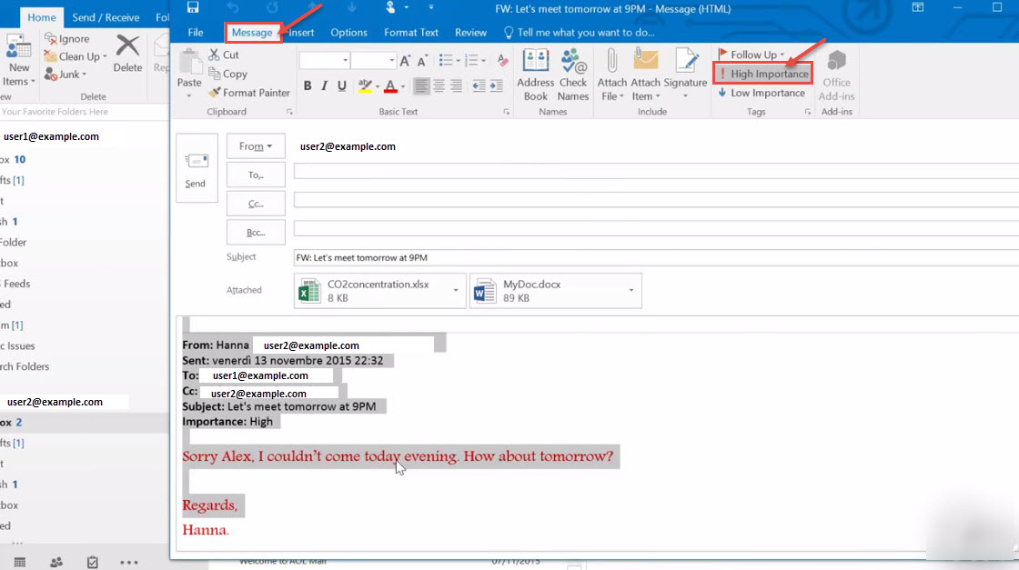 outlook 2016 5 forward email